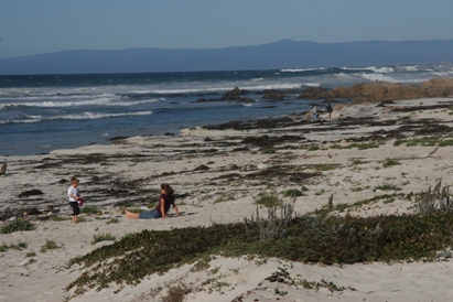 Lazy Day at Pebble Beach with Santa Cruz in Far Background